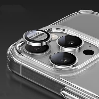 3-pakning metall linsebeskytter for iPhone Sølv iPhone 16 Pro/16 ProMax
