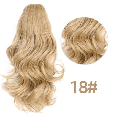Golden Short Curly Clip-in Hestehale hårforlengelse