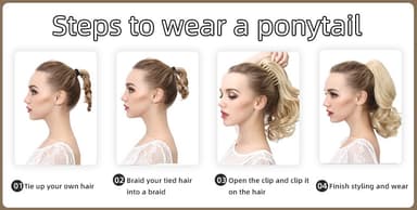 Golden Short Curly Clip-in Hestehale hårforlengelse