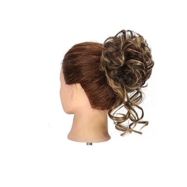 Scrunchie med lang krøllete hårforlengelse