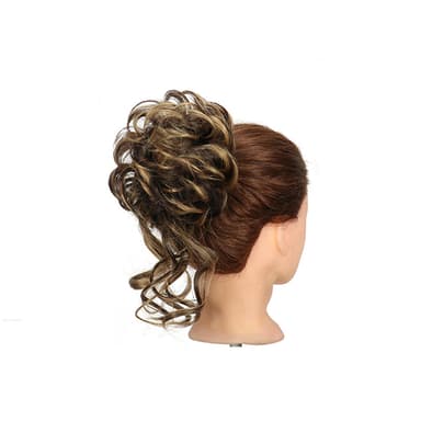 Scrunchie med lang krøllete hårforlengelse