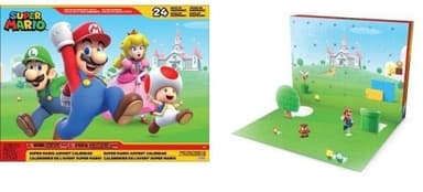JAKKS Pacific Super Mario adventskalender 2,5 tommers figurer og tilbehør Klassisk tema