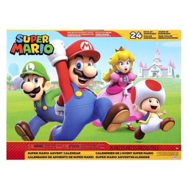 JAKKS Pacific Super Mario adventskalender 2,5 tommers figurer og tilbehør Klassisk tema