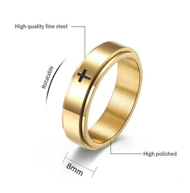 Korsring i rustfritt stål Sølv 17.4 mm