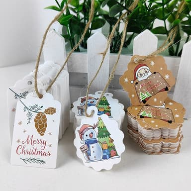 God Jul Gavelapper med Tau 100-Pak Flerfarget 35x40 mm