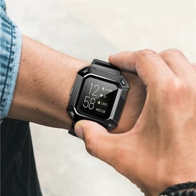 SUPCASE UB Pro armbånd Fitbit Versa 4 - Svart