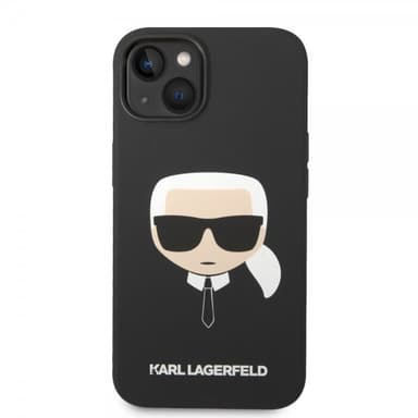 Karl Lagerfeld iPhone 14 Plus Deksel Liquid Silicone Karl MagSafe Svart
