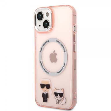 Karl Lagerfeld iPhone 14 Deksel Karl & Choupette MagSafe Rosa