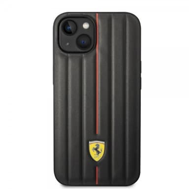 Ferrari iPhone 14 Plus Deksel Embossed Stripes Rød
