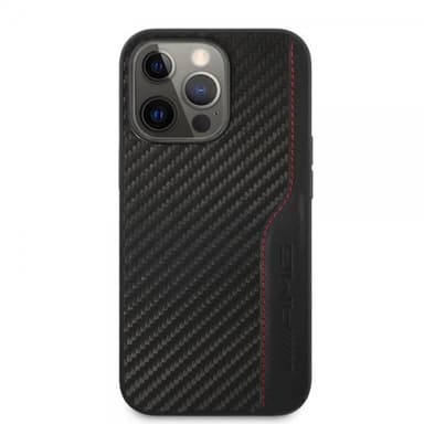 AMG iPhone 14 Pro Max Deksel Carbon Effect Stamped Logo Svart
