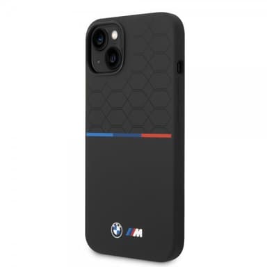 BMW iPhone 14 Plus Deksel Tricolor Line & Logo Svart