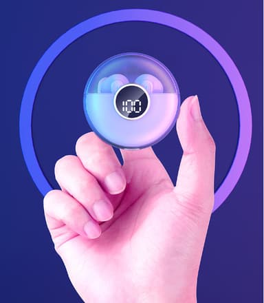 Trådløse ørepropper Bluetooth 5.3 RGB Hvit