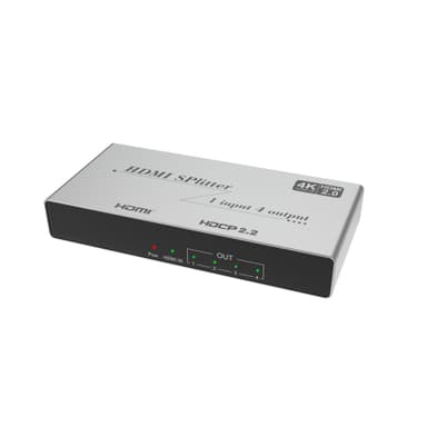 HDMI Splitter 1 i 4 ut 4K   60Hz Svart