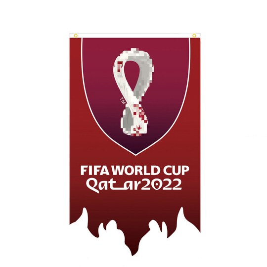2022 Qatar World Soccer Cup-flagg Flerfarget
