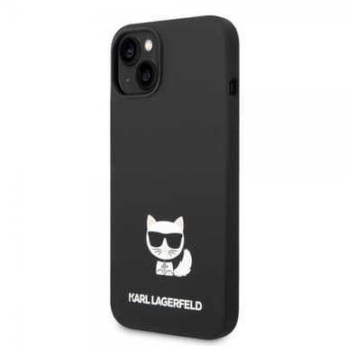 Karl Lagerfeld iPhone 14 Plus Deksel Liquid Silicone Choupette Svart