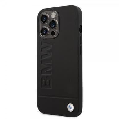 BMW iPhone 14 Pro Deksel Hot Stamp Metal Logo Svart