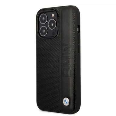 BMW iPhone 14 Pro Max Deksel Big Logo Stripe Svart