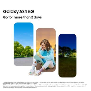 Samsung Galaxy A34 5G smarttelefon 6/128GB (lilla)
