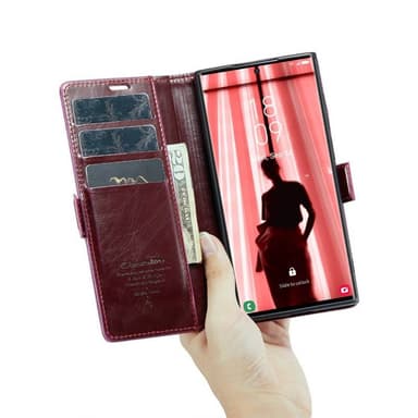 CaseMe Lommebok 3-kort Samsung Galaxy S23 Ultra - Burgunder
