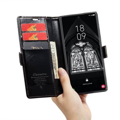 CaseMe Lommebok 3-kort Samsung Galaxy S23 Ultra - Sort