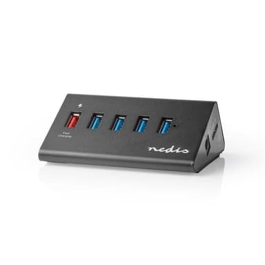 Nedis USB-hub | USB Micro-B Female | USB-A Hun | 5-Port port(s) | QC3.0 / USB 3.2 Gen 1 | Nettstrøm drevet / USB-Strøm | 5 Gbps | 5x USB