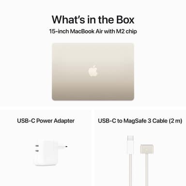 MacBook Air 15 M2/8/256 2023 (Stjerneskinn)