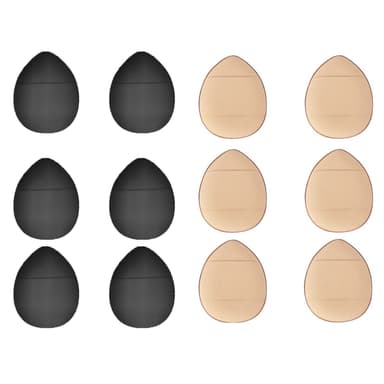 Finger puff puder puff concealer puff 12-pack Flerfarget