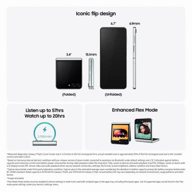 Samsung Galaxy Z Flip5 5G smarttelefon 8/256GB (Mint)