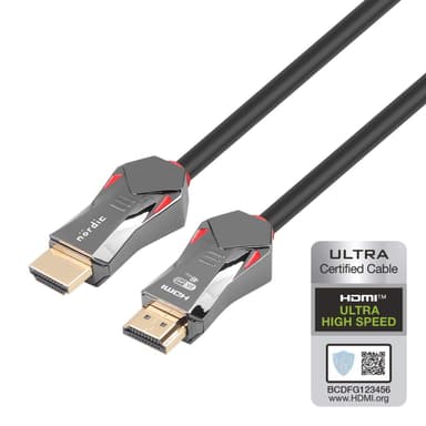 NÖRDIC-SERTIFISERT KABLER 5m Ultra High Speed ​​​​HDMI 2.1 8K 60Hz 4K 120Hz 48Gbps Dynamic HDR eARC VRR Nylonflettet kabel Gullbelagte kontakter
