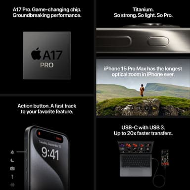 iPhone 15 Pro 5G smarttelefon 256GB Naturlig Titan