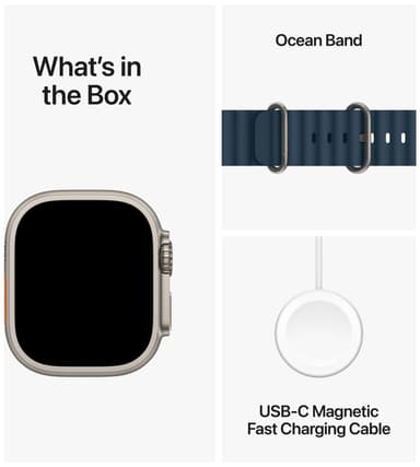 Apple Watch Ultra 2 49mm GPS+CEL Titanium (Blå/Ocean Band)