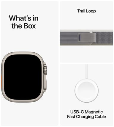 Apple Watch Ultra 2 49mm GPS+CEL Titanium S/M (Grønn/Grå/Trail Loop)