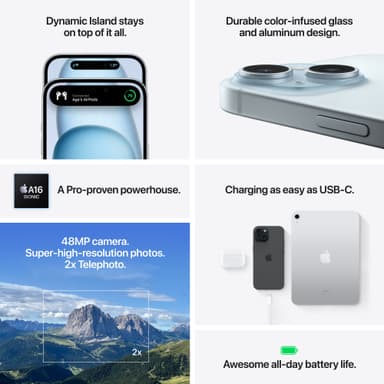 iPhone 15 Plus – 5G smarttelefon 128GB Blå