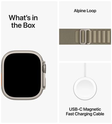 Apple Watch Ultra 2 49mm GPS+CEL Titanium M (Oliven/Alpine Loop)
