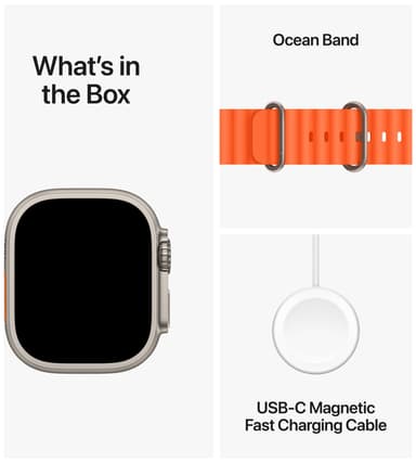 Apple Watch Ultra 2 49mm GPS+CEL Titanium (Oransje/Ocean Band)