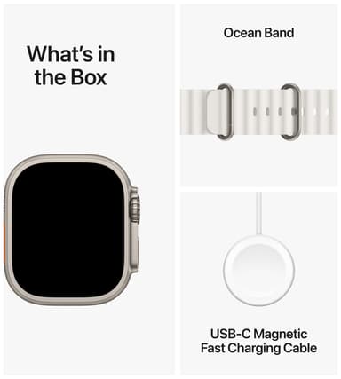 Apple Watch Ultra 2 49mm GPS+CEL Titanium (Hvit/Ocean Band)