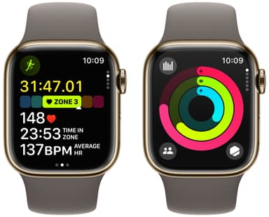 Apple Watch S9 41mm GPS+CEL (Gold Stainless/Clay Sport Band) S/M