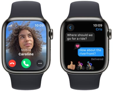 Apple Watch S9 41mm GPS+CEL (Graphite SS/Midnight Sport Band) M/L
