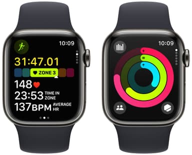Apple Watch S9 41mm GPS+CEL (Graphite SS/Midnight Sport Band) M/L