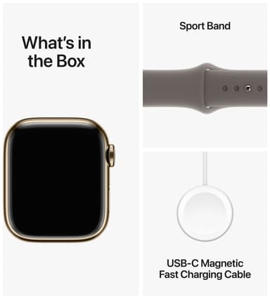Apple Watch S9 45mm GPS+CEL (Gold Stainless/Clay Sport Band) S/M