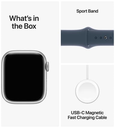 Apple Watch S9 45mm GPS+CEL (Silver Alu/Storm Blue Sport Band) S/M