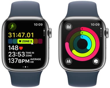 Apple Watch S9 41mm GPS+CEL (Silver SS/Storm Blue Sport Band) S/M