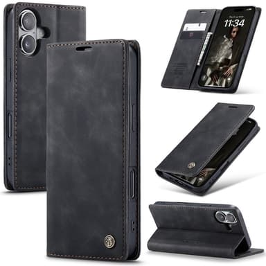CASEME Lommebok-deksel iPhone 16 Plus - Svart