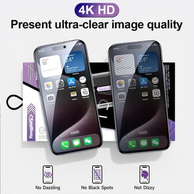 For iPhone 16 Plus Anti-Spy Privacy Skjermbeskytter i Herdet Glass