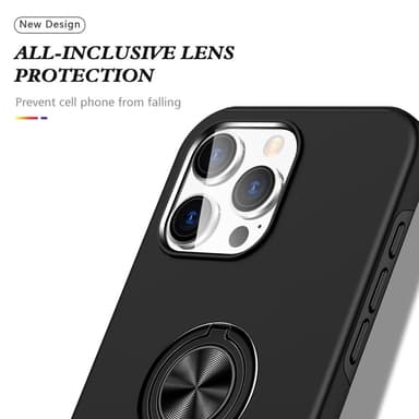 Til iPhone 16 Pro Hybrid Deksel Med Fingerring - Svart