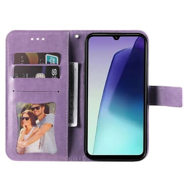 Til Xiaomi Redmi 14C Lommebok-deksel med blomstermønster - lilla