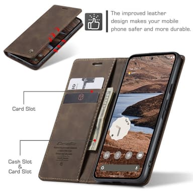 CASEME Til Google Pixel 9 Pro XL Veske Stativ Telefonveske