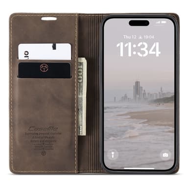 CASEME Lommebok-deksel iPhone 16 - Kaffe