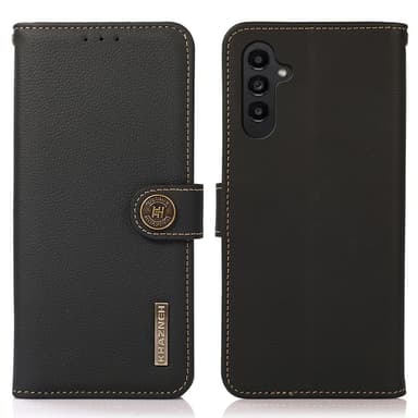KHAZNEH Til Samsung Galaxy S24 FE Deksel i Ekte Ku-lær - Svart
