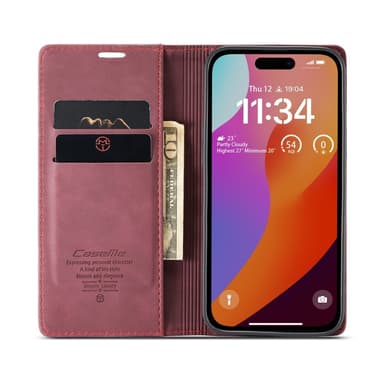 CASEME Lommebok-deksel iPhone 16 Pro - Rød